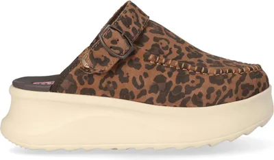 Produktbild von HEYDUDE Delray Clog Suede Damen Brown Leopard Größe 36