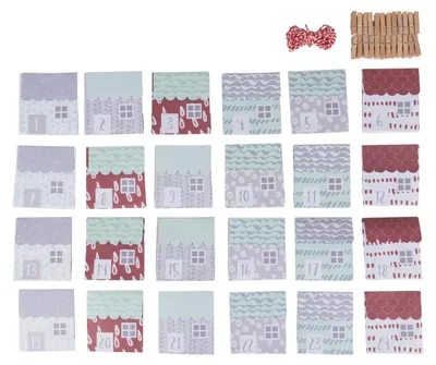 Produktbild von Adventskalender Papier-Falthäuser 9x10 cm Rayher Modell 67394000 Basteln