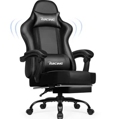 Produktbild von Marodic Gaming Stuhl mit Fußstütze Bürostuhl 150kg Ergonomischer Gaming Sessel mit verstellbare Kopfstütze, Lendenkissen Gaming Chair,  Schwarz
