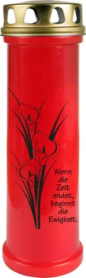 Produktbild von Grabkerze Rot, Brenndauer: 100 Stunden ( 4 Tage ), Motiv: Calla