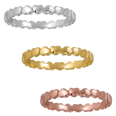 Produktbild von Silber Ring mit Herzen: Fingerring Herz 57 (18.1 mm Ø) Gold