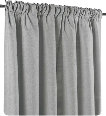 Produktbild von Vorhang Kräuselband 140x245 cm silber grau blickdicht Struktur Leinenoptik uni Gardine