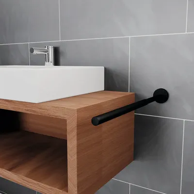Produktbild von REIKA Handtuchstange SAKU ausziehbar schwarz matt