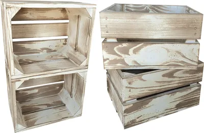 Produktbild von 4er Set Vintage Holzkisten 25 x 20 x 15 cm massive Weinkisten in vielen Farben zur Auswahl Holz Kisten Obstkisten Apfelkisten, holzregal.