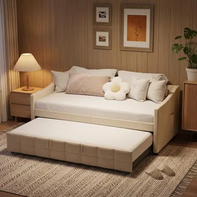 Image de Lit rembourré ProximaX 140 x 200 cm, lit en velours avec espace de rangement, lit escamotable avec tête de lit ondulée, détails rivetés, style Chesterfield, sommier à lattes