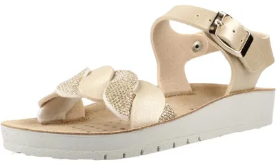 Produktbild von Geox Kinder Sandalen Costarei aus Leder, flach, mit Riemchen und offener Schuhspitze