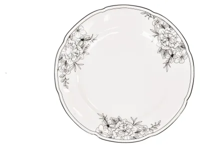 Image de Assiette - Les Fleurs - Porcelaine Newbone - 19,5 x 19,5 x 1,2 cm