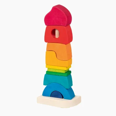 Immagine prodotto di GOKI castello di legno impilabile torre di costruzioni colorate