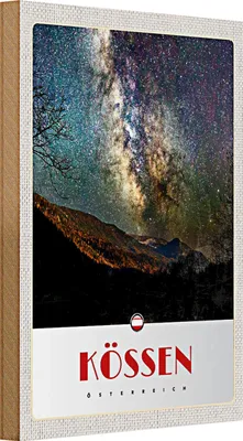 Produktbild von Holzschild Reise 20x30cm Kössen Österreich Himmel Sterne Abend