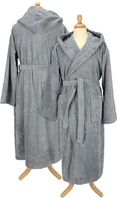Immagine prodotto di A&R 026.50 | Accappatoio da uomo con cappuccio Accappatoio con cappuccio - Colore: Grigio antracite - Taglia: L/XL