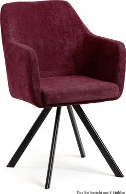 Produktbild von Armlehnstuhl (8er-Set) Debee 57x87x60 Schwarz/Marsala
