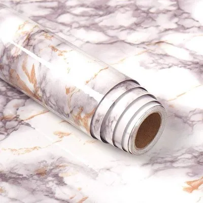 Produktbild von Famanu Selbstklebende Marmorfolie 40 cm x 10 m - Roségold