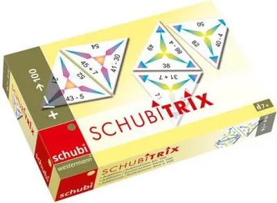 Produktbild von SCHUBITRIX Mathematik Lernspiel: Rechnen lernen mit Dominoprinzip und Zehnerüberschreitung