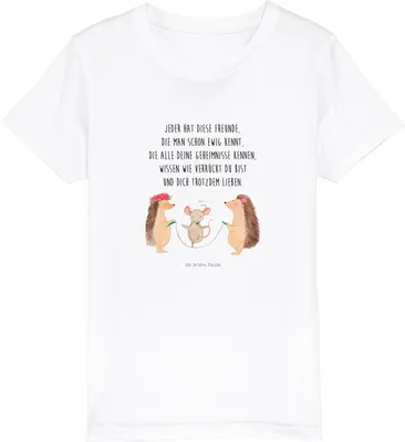 Produktbild von Mr. & Mrs. Panda Kleinkinder T-Shirt Igel Seilhüpfen 9-11 Jahre (134/146) - Weiß - Geschenk, Kinder Jungen, Seilspringen, Maus, Mädchen, Lustige Sprüche, Kindergarten