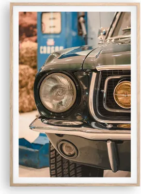 Produktbild von Gerahmtes Poster - Rahmen in heller Eiche - Abdeckung Ford Mustang - 70x100 cm - Wand Bild - Wanddeko - Wandbilder - Kunstposter - Wandposter - Bilderrahmen - Bilder - Kunstdruck - P2NPA70x100-4480
