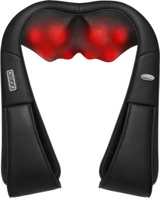 Image de Nekmassager chauffant - Appareil pour les épaules et le dos - Soulage les douleurs musculaires - 16 points de massage - 50 x 40 x 17 cm - Noir
