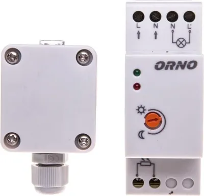 Image de Interrupteur crépusculaire pour rail DIN avec sonde externe hermétique en boîtier, 2-100 LUX