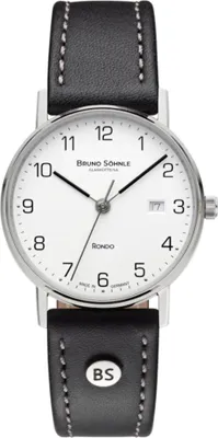 Produktbild von Bruno Söhnle Damen Armbanduhr 17-13106-221 Rondo Edelstahl Lederband schwarz
