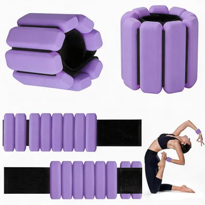 Obrázok produktu pre Závažia na zápästie 0,45 kg, 2 ks, nastaviteľné, pre fitness
