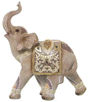 Elefantenfigur aus Harz, gold, 27x11x31 cm