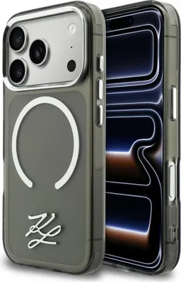Image de Étui Karl Lagerfeld Iml Kl Script Logo   Magsafe pour iPhone 17 Pro Noir
