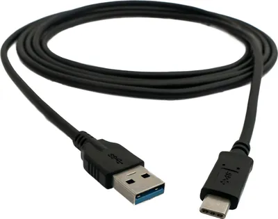 Produktbild von SYSTEM-S USB 3.1 Kabel 200 cm Typ C Stecker zu 3.0 Typ A Stecker in Schwarz