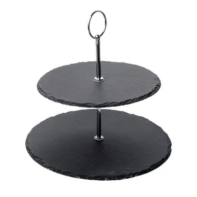 Produktbild von SLATE Schiefer-Etagere rund anthracit