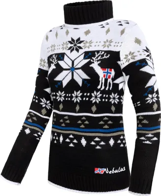 Produktbild von Nebulus Norweger Strickpullover STAG Damen, lässiger Pullover , vielseitig , P6175 - Damen, schwarz-weiß, S/36