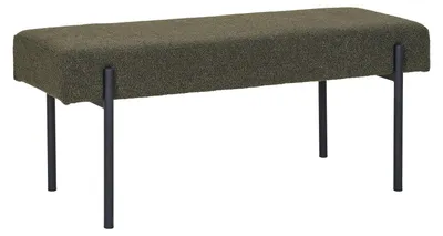 Zdjęcie produktu dla ŁAWKA Swindon BOUCLE zielona/czarna stalowa podstawa