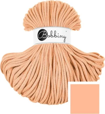 Produktbild von BOBBINY 5mm Premium Flechtkordel 100 m Garn Häkeln Makramee 50 Farben Farbe Peach Fuzz