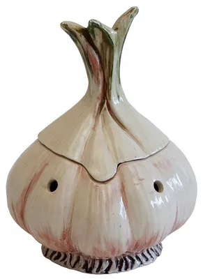 Immagine prodotto di Pentola per aglio a forma di spicchio d'aglio GARLIC H. 20 cm Vetroceramica dipinta a mano Virginia Casa