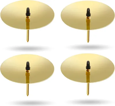 Produktbild von 4X Kerzenstecker ca. 5 cm für Kerzen als Kerzenhalter Adventskranzstecker für Adventskranz Weihnachten Adventskranzhalter mit Dorn - (Gold)