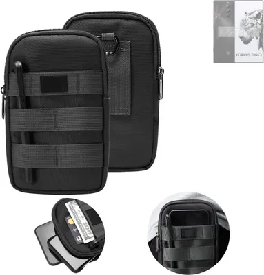 Produktbild von K-S-Trade Holster Gürtel Tasche kompatibel mit Nubia Redmagic 8S Pro Handy Tasche Schutz Hülle dunkel-grau viele Fächer, 1x