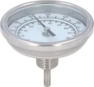 Zdjęcie produktu dla Termometr bimetaliczny G1/2 304 ze stali nierdzewnej - od 15°C do 90°C, średnica 83 mm, bardzo dokładny termometr do grilla