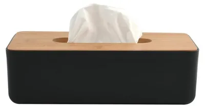 Produktbild von MSV Kamla Kosmetiktuchbox, Bambus, Mattschwarz