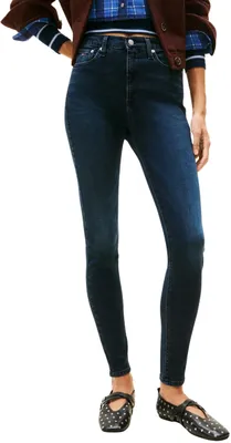 Productafbeelding van Tommy Jeans dames jeans, model Sylvia, skinny fit, blauw (denim blauw/zwart), maat 24W/34L