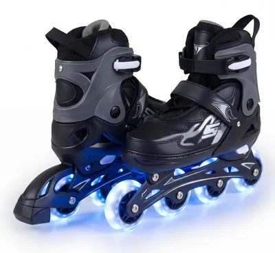 Produktbild von COSTWAY Rollschuhe Kinder, 4 Größen verstellbar, Inline Roller Skates für 7-9 Jahren, Inliner mit leuchtenden Rädern, Kinderrollschuhe drinne&draußen
