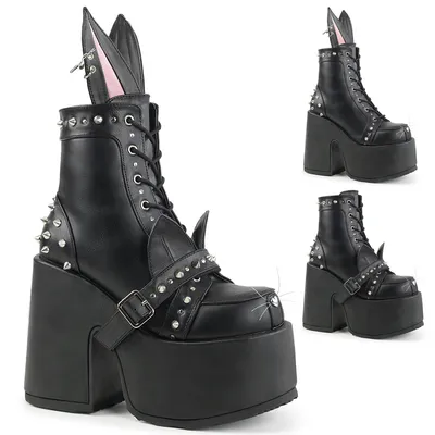 Produktbild von CAMEL-202 Damen Booties von DemoniaCult, Schwarz EU 41, US 11