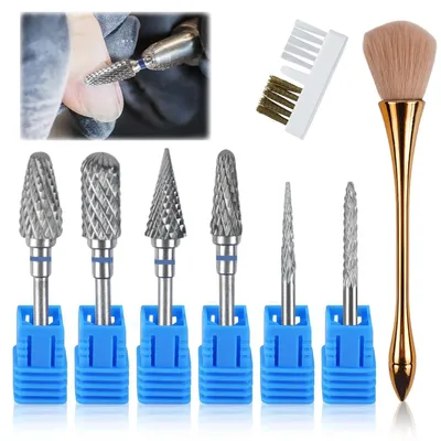 Immagine prodotto di Set di punte per fresa da manicure/pedicure, 6 pezzi, in carburo di tungsteno e diamante