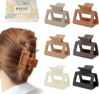 Obrázok produktu pre Sponky do vlasov 5 cm, matný povrch, protišmykové, sada 6 kusov, pre každú úpravu vlasov