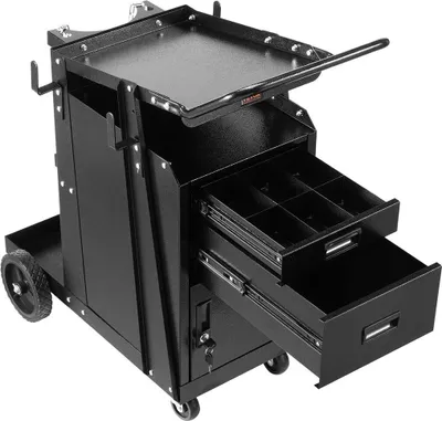 Produktbild von Schweißwagen 2 Schubladen Schweißwagen Heavy Duty mit abschließbarem Schrank 350 lbs