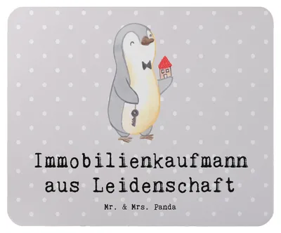 Produktbild von Mr. & Mrs. Panda Mauspad Immobilienkaufmann Leidenschaft - Grau Pastell - Geschenk, Mouse Pad, laptop, mousematte, Immobilienmakler, Spruch, mausteppich, Mousepad