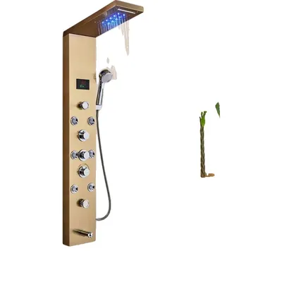 Immagine prodotto di Miscelatore a LED per pannello doccia, nucleo in Vetroceramica, triplo comando, oro-F-8009