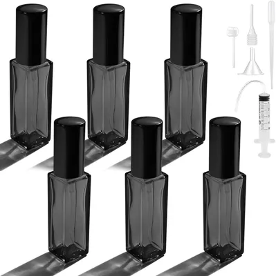 Produktbild von Parfumzerstäuber 5 ml, Set von 6, transparent schwarz, nachfüllbar, für unterwegs