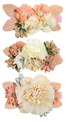 Produktbild von Blumenhaarspangen-Set, 3-teilig, Blumenhaarschleifen-Accessoires