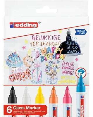 Image de Marqueur pour verre edding 95 VE=6x6 pièces assorties