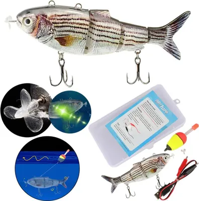 Obrázok produktu pre Robotische Schwimmköder, USB wiederaufladbare multi-gelenkige Swimbaits mit LED-Licht, härter Angelzubehör, für Angeln geeignet， BL-620 130mm