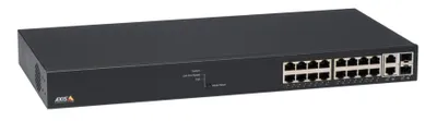 Produktbild von Axis T8516 - Switch - managed - 16 x 10/100/1000 (PoE+) + 2 x 10/100/1000/SFP - Desktop, an Rack montierbar - PoE+ (240 W) - für AXIS A1610, C1410, D3110, M3067, M3068, P1455, W400, Camera Station S1216, S1232, S1296