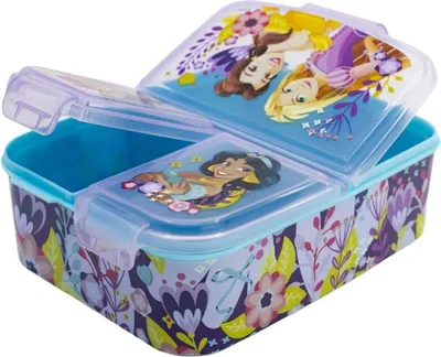 Immagine prodotto di Scatola per il pranzo per bambini della Principessa Disney - scatola per il pranzo con 3 scomparti e grande design