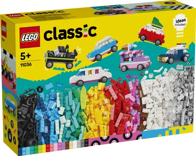 Produktbild von LEGO Classic Kreative Fahrzeuge, Bausteine-Set für bunte Modellautos inkl. LKW, Polizeiauto und Baufahrzeuge, Baubare Spielzeug-Autos für Kinder, Geschenk für Jungs und Mädchen ab 5 Jahren 11036